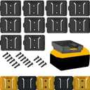 Battery Rack Compatible with DeWalt 20V Battery Holder, Battery Garage Tool, for Dewallt 20v Tools, Wall Displlackay Hook Holder (10PCS, Black)