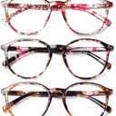 SIGVAN Women's Reading Glasses Blue Light Blocking Spring Hinge Stylish Pattern Print Readers for Women