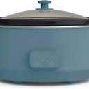 bella 6.0 Qt Programmable Slow Cooker, Ceramic Nonstick Coating, Adjustable Temperature & Cooking Times, Dishwasher Safe Stoneware Pot & Tempered Glass Lid, Tangle Free Cord Wrap, Surf