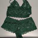 Plus Size Lingerie Set for Women Sexy Lace Halter Bralette High Waist Panty Set, Size XL