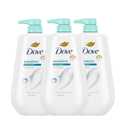 Dove Body Wash 3 Count Sensitive Skin For 24hr Lotion-Soft Skin Moisturizing Skin Cleanser Gentle Hypoallergenic Formula with No Sulfates No Parabens
