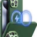 Nillkin for iPhone 16 Pro Max Case with Camera Protection & Stand, Compatible with MagSafe, Shockproof Silicone Slim Phone Case iPhone 16 Pro Max, Soft Anti-Scratch Microfiber Lining, Midnight Green