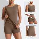 NIASHOT Athletic Dress for Women Mini Crew Neck Sleeveless Built in Shorts with Pockets Tennis Golf Dress (Black, M)