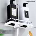 2 x Shower box waterproof bathroom tray support with hook storage rack suitable for shower and dormitory use.