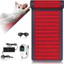 2025 New Leather Red Light Therapy Mat, Red Light Therapy Pad with Neck Support, Dual-Wavelength 660nm&850nm Infrared Light Therapy Blanket, Relief Body Neck Back Waist Shoulder Pain, 19.0"x 35.9"