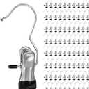 80 Pcs Boot Hangers for Closet, Black Heavy Duty Laundry Hooks with Clips Clothes Pins Towel Clips Boot Clip for Hanging Socks Towel Hats of Travel Closet