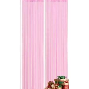 Yblut Matte Pink Sequin Backdrop Curtain 2 Pieces 2FTx8FT Glitter Photography Backdrop for Party Wedding Birthday Christmas Decorations, Matte Pink
