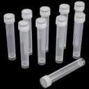 10ml Plastic Vials, 10 Pcs Plastic Tubes with Caps Frozen Test Tubes Sample Tube for Laboratory and School Educational, PP Material (white)