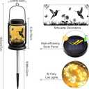 Hummingbird Solar Lanterns 3-in-1 Outdoor Waterproof - Birthday Gifts for Women Mom Christmas, Mason Jar Hanging Lanterns with Stake, Garden Decor Lights for Patio Yard Porch Lawn Balcony Decorations