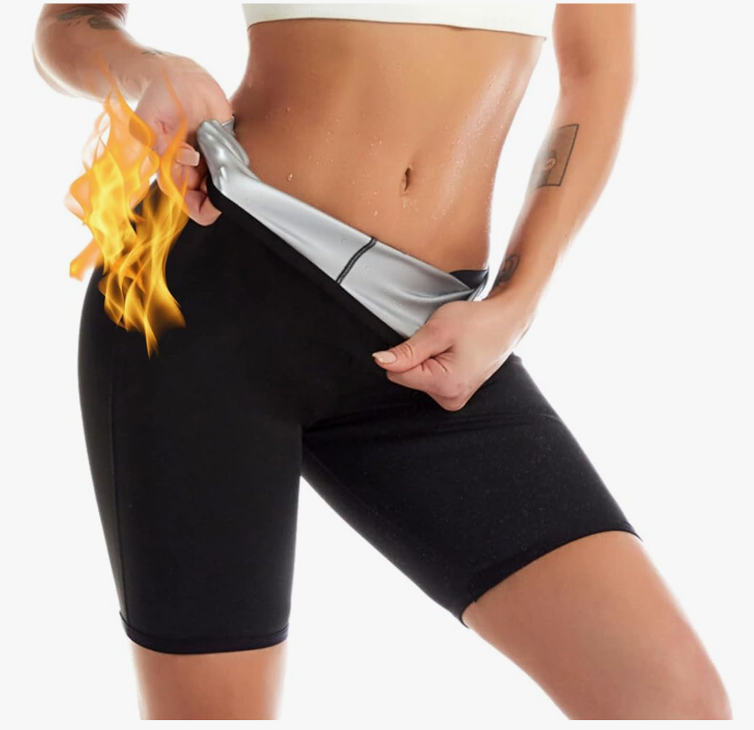 Nano Hertz Sauna Sweat Shapewear Shorts Leggings Pants Workout Weight Loss Lower Body Shaper Sweatsuit Exercise Fitness Women, M