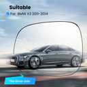 Passenger Side Mirror Replacement Glass for BMW X3 2011-2014,Backing Plate Power Heated Right Side View Car Rearview Mirror Glass for BMW X3 2011 2012 2013 2014