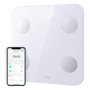 Wyze Scale S, Scale for Body Weight, Digital Bathroom Scale for Body Fat, BMI, Muscle, Heart Rate, Body Composition Analyzer with App, Batteries Included, Bluetooth, 400 lb, White