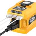 220W Power Inverter Compatible with Dewalt 20V Battery, DC 20V to AC 110V Inverter, Portable Power Station Generator with 1 AC Outlet, 2 USB Ports & 1 TypeC Fast Charging, 400LM LED Work Light