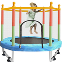 Toddler Trampoline for Kids Ages 1-8, 55'' Small Trampoline with Safety Enclosure Net, Indoor & Outdoor Baby Mini Trampolines, No-Gap Safe Design for Toddlers Jump, Gifts for Children & Boys & Girls