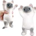 Big Hand Painted Cat Squishy ToysLarge Cute Ultra Soft Kitty Squeeze Fidget Toys for Stress Relief ,Kawaii Squishies Sticky Animal Toys for Adults Kids,Decompression Sensory Balls Toys for Autism