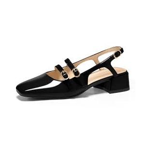 COUTGO WOMENS BLACK MARY JANE HEELS 8