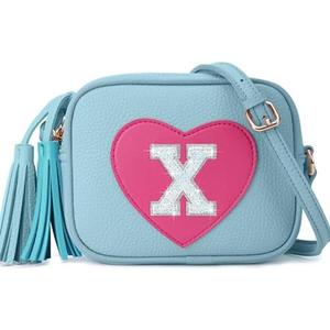 OYLOLA Birthday Gifts for Girl Initial Girls Purse Toddler Purse Kids Purses Toddler Girl Gifts Heart Purses for Girls Blue X