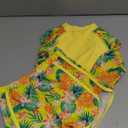 Vogseek Girls Rash Guard Swimsuits 2 Piece Bathing Suit UPF 50+ Summer Swimwear Size 7-12T Yellow