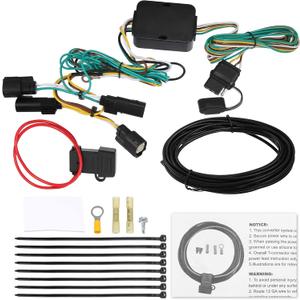 X AUTOHAUX 1 Set 118494 4-Pin 4 Way Trailer Wiring Harness Trailer Converter Towing Hitch Wiring for Ford Transit-150 250 2015-2022
