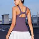 RUNNING GIRL Workout Tops for Women,Racerback Purple Tank Tops with Built in Bras,Padded Sports Bra Yoga Tank Athletic Tops(BX3119_Purple_XXL) (XXL)