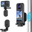 JJC Magnetic Mount Stand for Insta360 X5 X4 X3 Go 3s, DJI Osmo Pocket 3 Osmo Action 5 Pro/4/3, Gopro Hero 13 12, Insta 360 ACE, Strong Magnet Base Holder with 1/4 Screw, Action Camera Vlog Accessories
