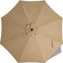 ABCCANOPY 7.5ft Outdoor Umbrella Replacement Top Suit 8 Ribs (Khaki)
