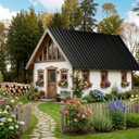 10 Pack Metal Roofing Panels, Corrugated Roof Panels, Black, L61.02''-10