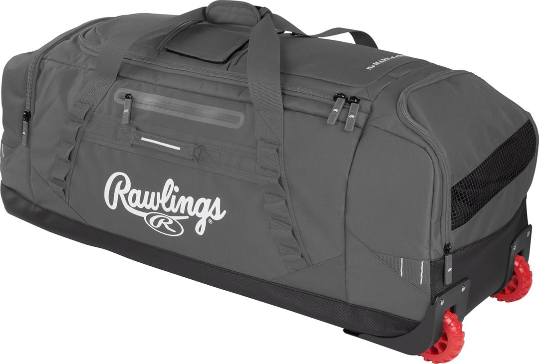 Rawlings | YADI 2.0 Wheeled Catcher's Bag | Yadier Molina Model | Baseball/Softball | Multiple Styles (GRAPHITE), Size: Standard (37"L x 14"W x 14"H)