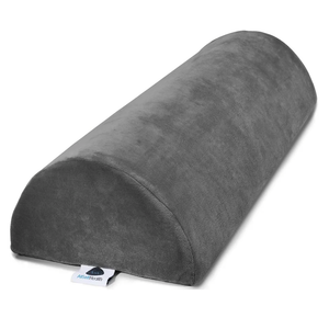 Knee Pillow for Back Sleeping | Large Half Moon Bolster Pillow for Legs, Under Knee Pillow for Sleeping on Back (20.5" x 8" x 4.5") Leg Pillow for Ankle and Foot Comfort, Machine Washable Cover, Grey