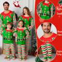ANGELGGH Matching Family Christmas Pajamas Sets, Holiday PJs with Top and Pants, Cute 2 Piece Sleepwear for Couples/Women/Men (Men, L, Green Canes Elf)