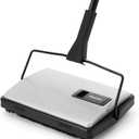 CLEANHOME Carpet Sweeper Manual Cordless - Non-Electric Push Sweeper for Pet Hair & Debris on Carpets & Rugs, Includes Cleaning Tool & Extra Replacement Roller