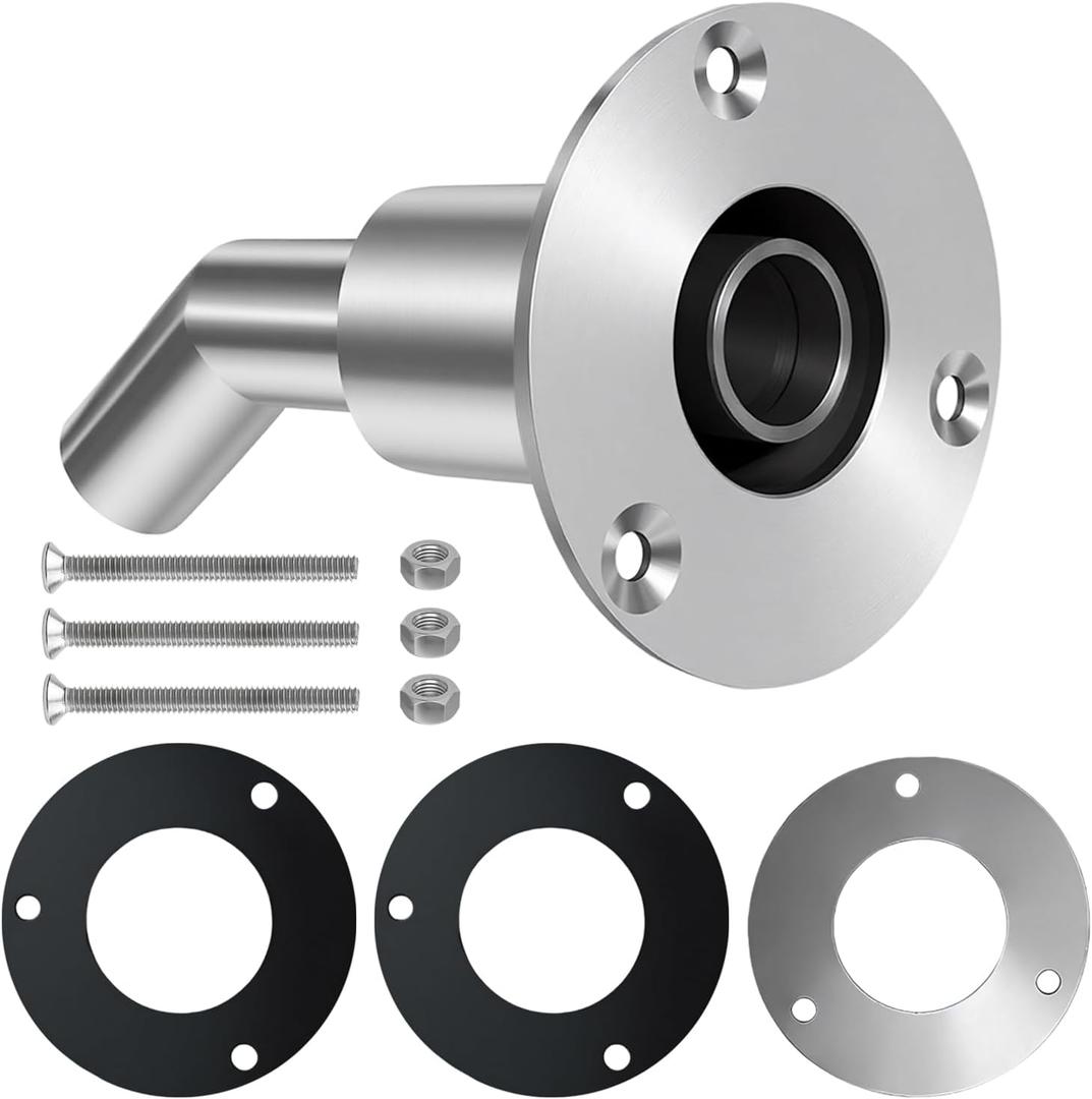24mm/0.94 Inch Thru Hull Exhaust Skin, Stainless Steel 316 Thru Hull Exhaust Skin Fitting, Diesel Heater Exhaust Pipe Thru Wall for Boat Car Truck Diesel Parking Heaters with Bolts and Nuts