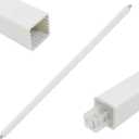 IWIWE 24 Inch Towel Bar Replacement Rod for Ceramic Holder - Spring Loaded Adjustable Square Plastic Towel Rod for Bathroom and Kitchen Porcelain Holders (White Reliable Plastic)