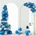Metal Arch Backdrop Stand and Cover Set 7.2 ft, Wedding Arch Stand with White Cover for Party, Birthday, Wedding, Bridal Shower, Baby Shower (White, 7.2 ft)