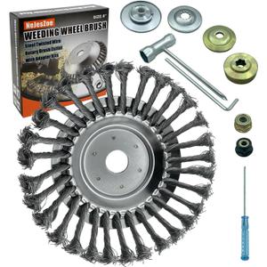 NeJesZoe 8 Inch Steel Wire Weed Wheel Brush Cutter Trimmer Head, Weed Trimmer Blade Head for Weed Eater,Brush Cutter,Weed Wrackers, Compatible with Husqvarna, Sthil, Moss Grass Rust Removal