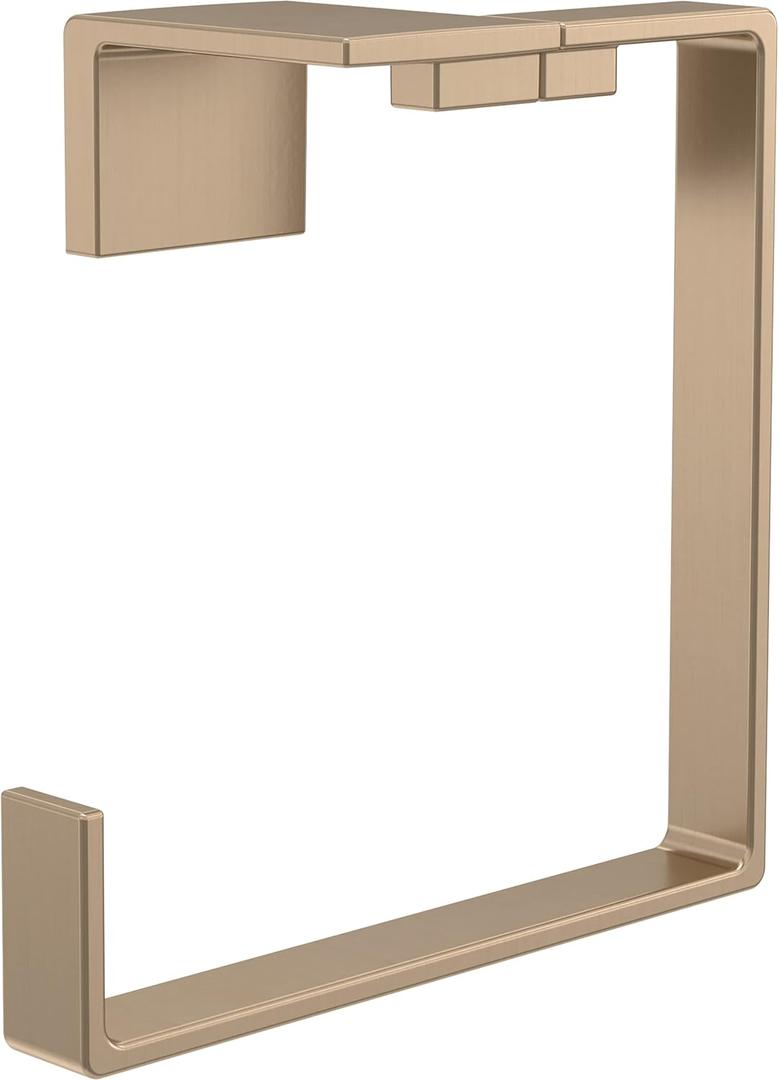 Delta Hand Towel Holder | Square Champagne Bronze Ring for Hanging Towels in Kitchen, Bathroom | Vero Accessories
