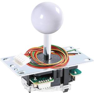 SANWA JLF-TP-8YT Arcade Joystick (White Ball Top) - Premium, High Precision, Responsive Controls, Multi-Platform Compatible - Ideal for Gaming Enthusiasts, for Arcade Jamma Game 4 & 8 Way Adjustable