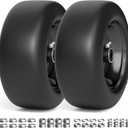RONPOW 11x4.00-5 Lawn Mower Tires Flat Free and Wheel, 11x4-5 Solid Front Tires for Zero Turn Mower, 350Lbs Load, 3/4", 5/8" and 1/2" Bearings, 3.4"-5.8" Hub for Residential Commercial, 2Pack Black