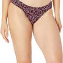 Amazon Essentials Women's Scoop Neck Swim Crop Top (Brick Red Leopard)