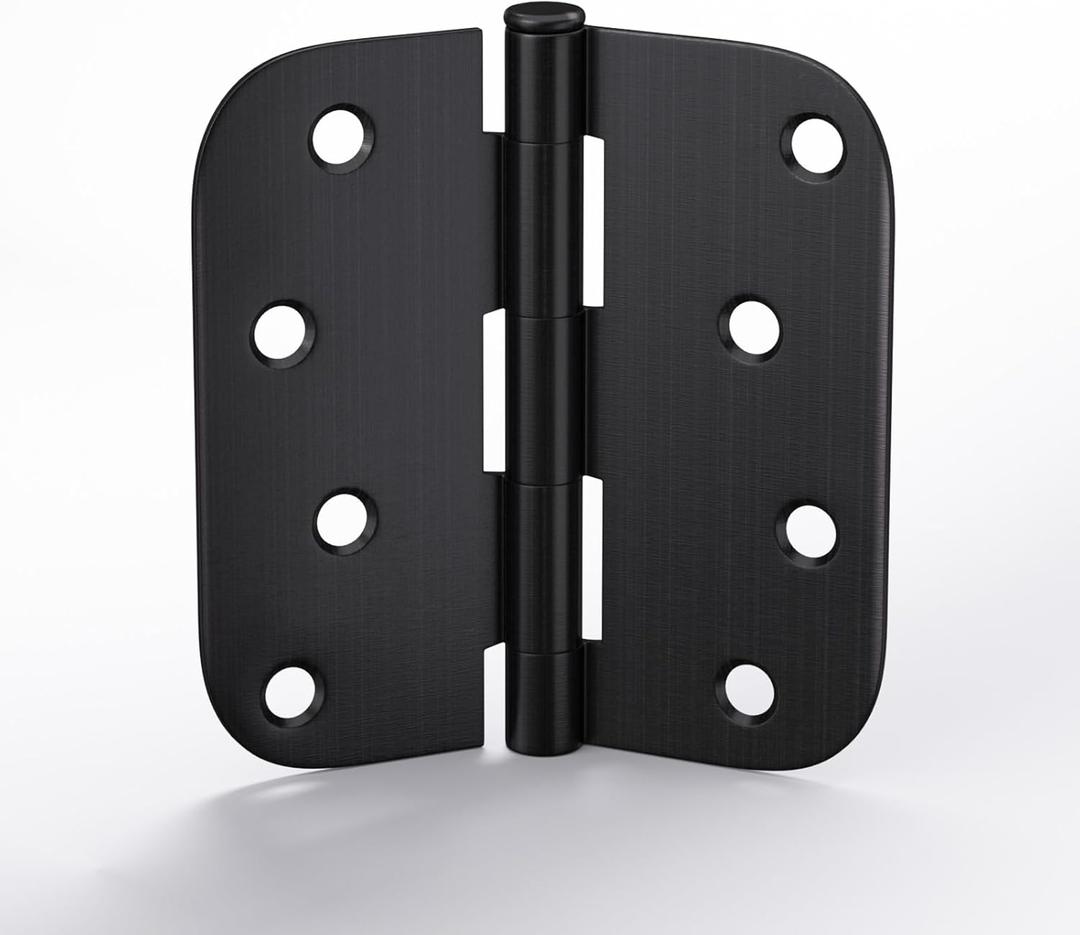 6 Pack goldenwarm 4 inch Oil Rubbed Bronze Door Hinges Exterior Door Hinges - Residential Hinges for Interior and Exterior Doors, 5/8" Radius Corners, Iron