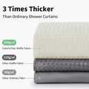 Colorful Star 256GSM Waffle Weave Heavy Duty Shower Curtains, No Hook Shower Curtain with Snap in Fabric Liner, Hotel Style Waterproof Bathroom Curtain Set, 72 x 75 Inch, Ivory