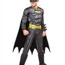 Kids DC Comics Deluxe Batman Fancy Dress Costume Large, black, 7-8 Y