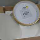 VOLISUN Low Profile Ceiling Fans with Lights and Remote, 19.7in Flush Mount Ceiling Fans with Light, 3000K-6500K Dimmable Fandelier LED Fan Light, Gold Bladeless Ceiling Fans with Lights for Bedroom