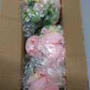 Pusuny Artificial Peonies Silk Flowers, 4 Bundles Faux Peony Bouquet Florals Arrangements for Farmhouse Home Boho Wedding Table Centerpiece, Fake Plastic Flower Bulk for Vase Decoration (Light Pink)