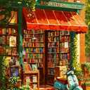 GEEHEIY Paint by Numbers Kit for Adults - Book Store Paint by Numbers for Adults Beginner, Books Adult Paint by Number Kits on Canvas, Perfect for Home Decor Gift 16x20 Inch (TRTDNF1P310)