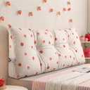Corduroy Strawberry Triangular Headboard Pillow Twin XL for College Dorm