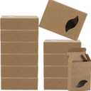 PATIKIL 4"x3"x1" Paper Soap Box with Window, 30 Pack Homemade Soap Boxes Leaf Presents Packaging Boxes for Birthday Christmas DIY Craft, Brown