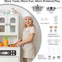 Wooden Play Kitchen for Toddlers and Kids with Lights & Sounds, Large Interactive Pretend Play Set with Ice Maker, Stove, Sink, Oven, 12 Accessories - Ages 3-8, 15 inches x 8 inches x 38 inches