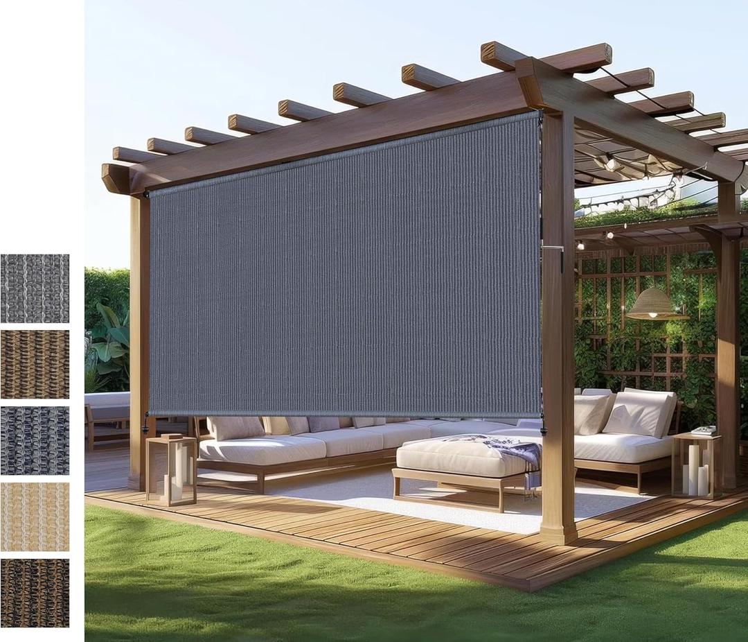 Outdoor Roller Shades,Exterior Cordless Patio Shade Roll Up Blind for Porch, 108"W x 96"H