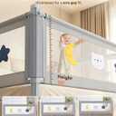 King Size Bed Guard Rail for Toddlers 3 Pack with Headboard Rod, 3-Side King Size